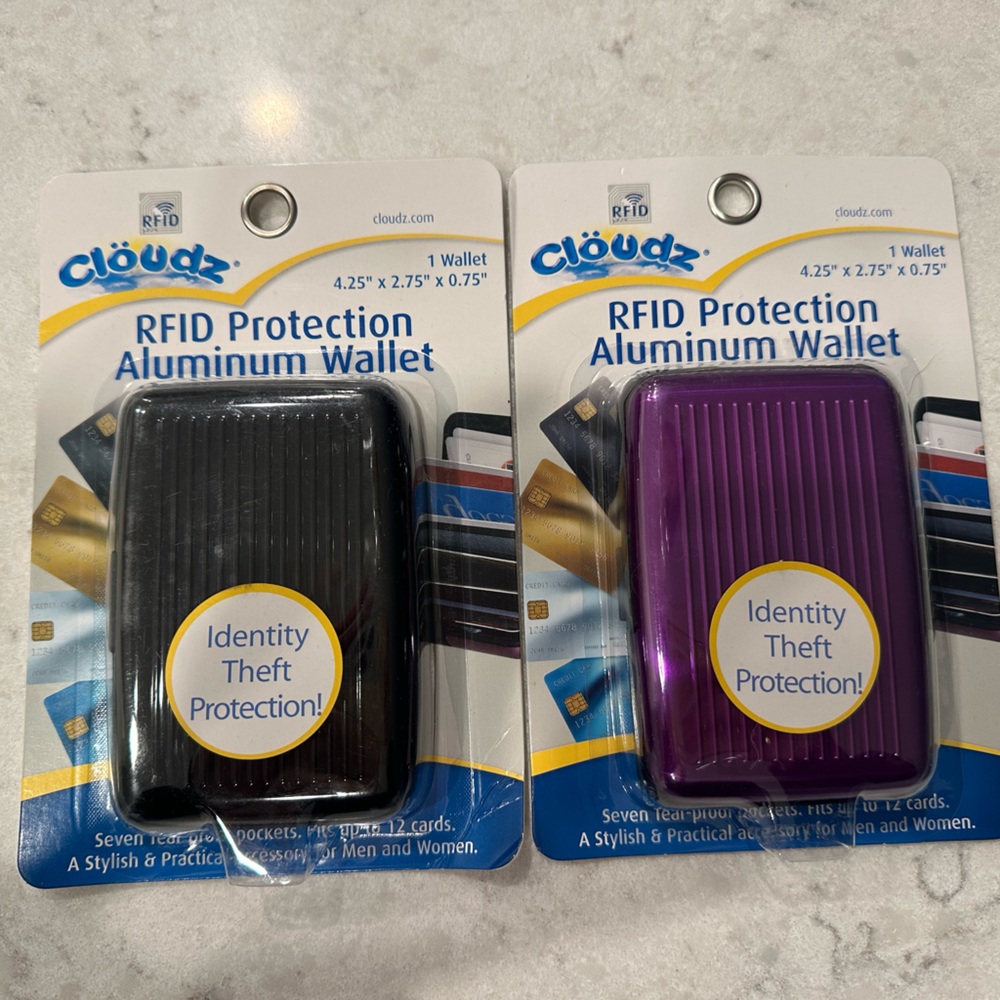 NIB | Bundle of 2 Cloudz RFID protection Wallets (Purple and Black)